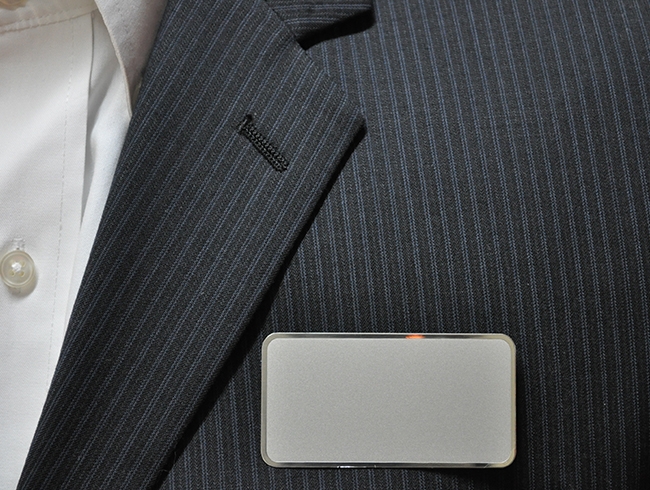 Logo on frosted silver Rectangle 