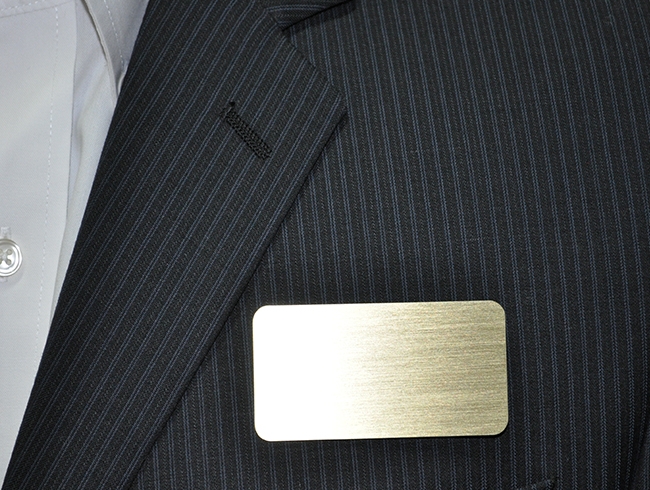 Logo on gold aluminum 
