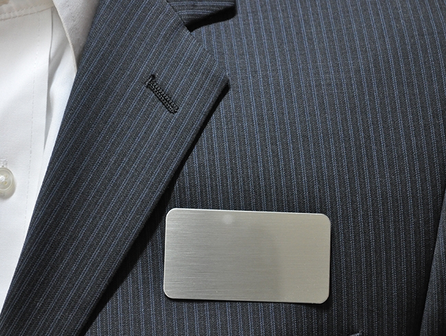 Logo on  satin nickle silver 