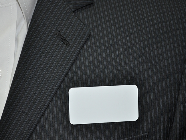 Logo on white aluminum 