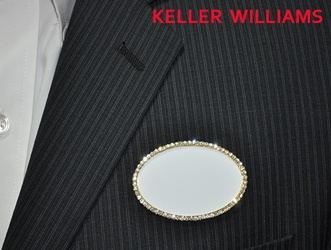 KW logo on white/gold bling oval 